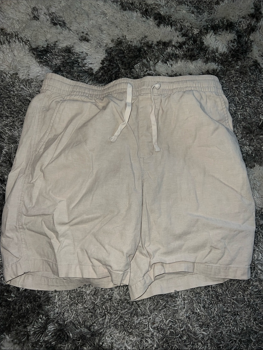 Old Navy Beige Joggers with White Elastic Waistband